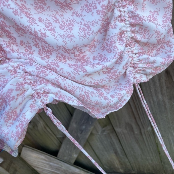 PRINCESS POLLY Y2K IVY HOLLOW RUCHED MINI DRESS WHITE/PINK - Picture 8 of 13